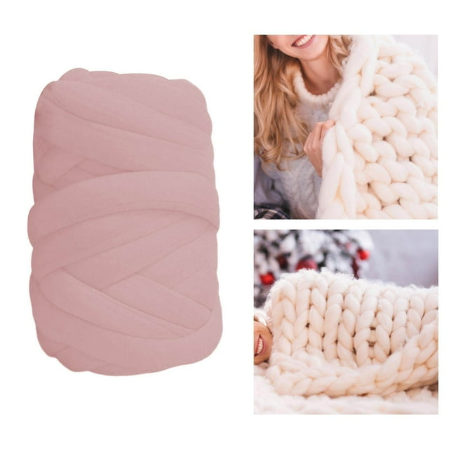 Baohd Chunky Yarn Knitting Arm Knit Soft Yarn 250G for DIY Rug Making Sweaters Red