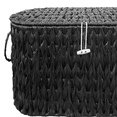 thumbnail image 3 of Black Toilet Paper Basket with Lid,Wicker Toilet Paper Storage Stand,Large Narrow Bathroom Towel Basket Mega Roll Container Bin for Toilet Tank,Floor, 3 of 6