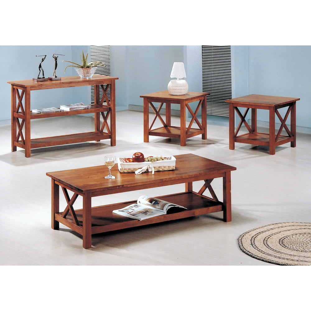Coaster 3 Piece Set Casual Wood Coffee Table with Brown finish 5907