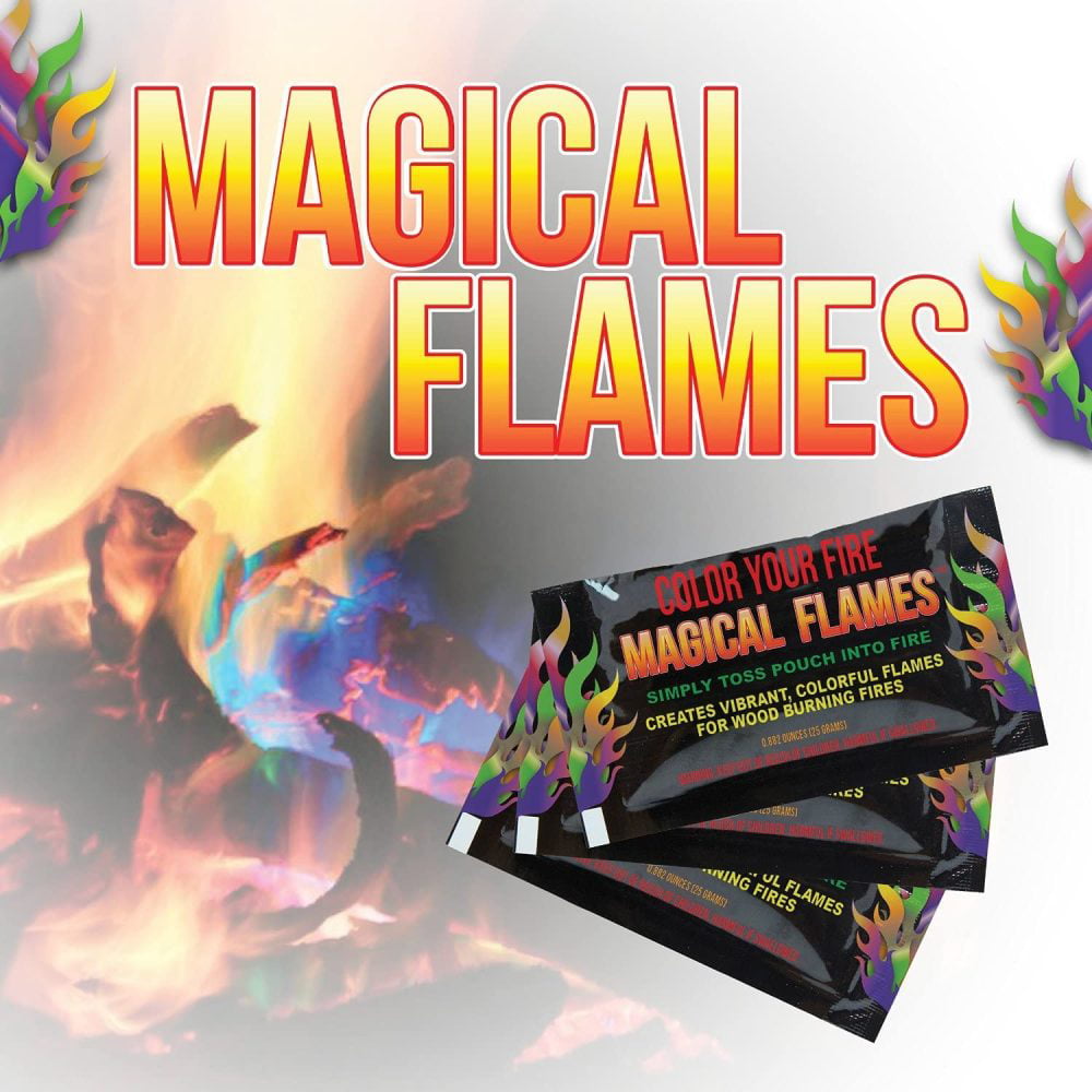 Bonfire Magical Flames Create Colorful & Vibrant Flames for Fire Pit - Rainbow - Campfire Mystic – Twice The Color – Half The Price Colorful Outdoor Fireplace – Magical 10 Pack