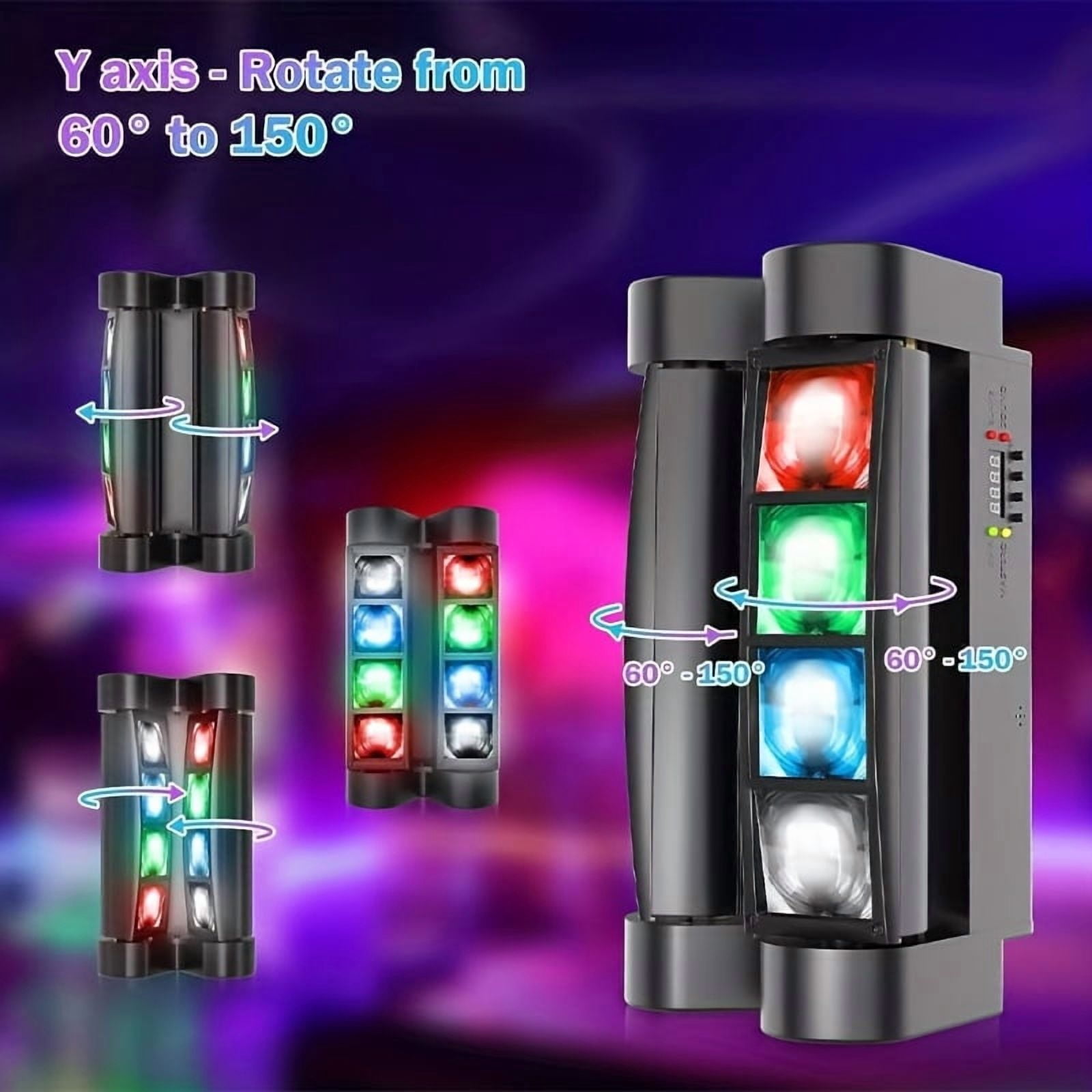 1Pc DJ Disco Stage Light 8LED RGB Sound Activated Flash Strobe Projector Spider Beam Moving Head Stage Lighting For Christmas Halloween Karaoke KTV Bar Wedding Birthday Party Decor