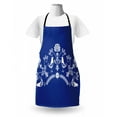 thumbnail image 3 of Polish Apron, Scandinavian Folk Pattern with Birds and Flowers Cultural Design Orient, Unisex Kitchen Bib with Adjustable Neck for Cooking Gardening, Adult Size, Cobalt Blue and White, by Ambesonne, 3 of 4