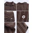 thumbnail image 4 of Female'S Shirt Loose Casual Korean Style Commute Office Weekend Home Shirts for Women Blouses-Brown Stripes S, 4 of 5