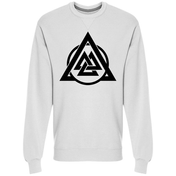Nordic Symbol Valknut Triangle Sweatshirt Men -Image by Shutterstock, Male Medium