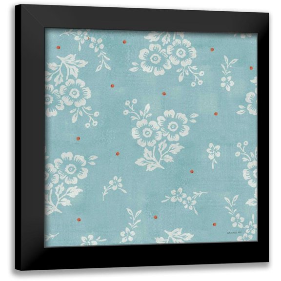 Nai, Danhui 12x12 Black Modern Framed Museum Art Print Titled - Kitchen Floursack Pattern ID