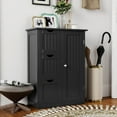 thumbnail image 5 of Costway Bathroom Floor Cabinet Side Storage Cabinet, Black, 12'', 5 of 10