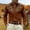 Brown, variant on Western Cowboy Shirt for Men Retro Casual Long Sleeve Button Down Collared Shirt