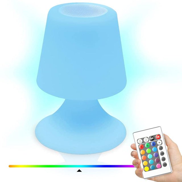 Lámpara De Mesa Con Altavoz Bluetooth, 6 Colores Y 3 Modos, Luz Nocturna, Lámpara De Noche Recargable Para Dormitorio, Sala De Estar, Patio, Jardín Yuarrent HA037304-00
