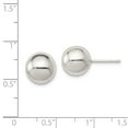 thumbnail image 2 of 925 Sterling Silver Polished 10mm Ball Earrings; for Adults and Teens; for Women and Men, 2 of 2