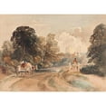 thumbnail image 2 of Peter De Wint 14x11 Black Ornate Wood Framed Double Matted Museum Art Print Titled: Landscape, 2 of 5
