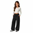 thumbnail image 7 of longantii Girls Wide Leg Sweatpants Drawstring Elastic Waist Side Pockets Loose Straight Leg Youth Casual Sweat Pants, 7 of 7