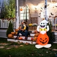 thumbnail image 6 of RUIG 4FT Halloween Inflatable Ghost - LED Light-Up Outdoor Decoration with Pumpkin Hat, Blow-Up Yard Haunt for Spooky Holiday Night, 6 of 8