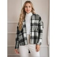 thumbnail image 4 of Weardear Womens Casual and Chill Plaid Button Down Long Sleeve Shacket Flannel Shirts Fashion Jacket, 4 of 6