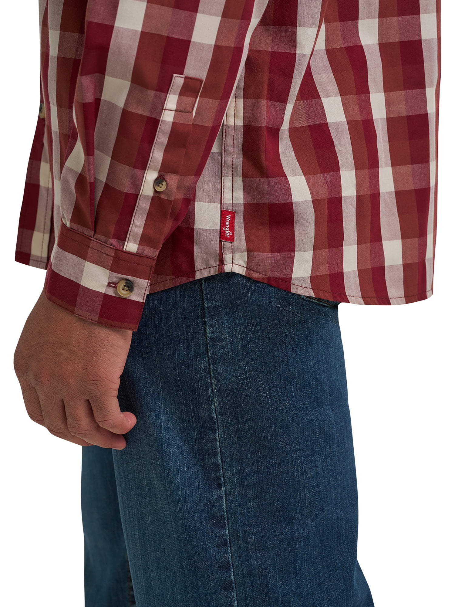 Wrangler® Men's Long Sleeve Plaid Shirt, Sizes S-5XL