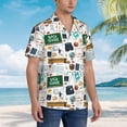 thumbnail image 3 of Pofeuu Back To School A Print Hawaiian Shirt for Men Sleeves Casual Button Down Summer Beach Dress Shirts T-Shirts,Medium, 3 of 7