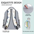 thumbnail image 5 of Butterfly and Blue Beige Pattern Backpack for School, Cute School Bag with Adjustable Shoulder Straps and Padded Back, 15.3"x11"x6.7", 5 of 5