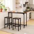 thumbnail image 2 of Patiojoy Bar Table and Chairs Set, 47.5" Rectangular Pub Table with 2 Stools Counter Height Table Set Gray, 2 of 9