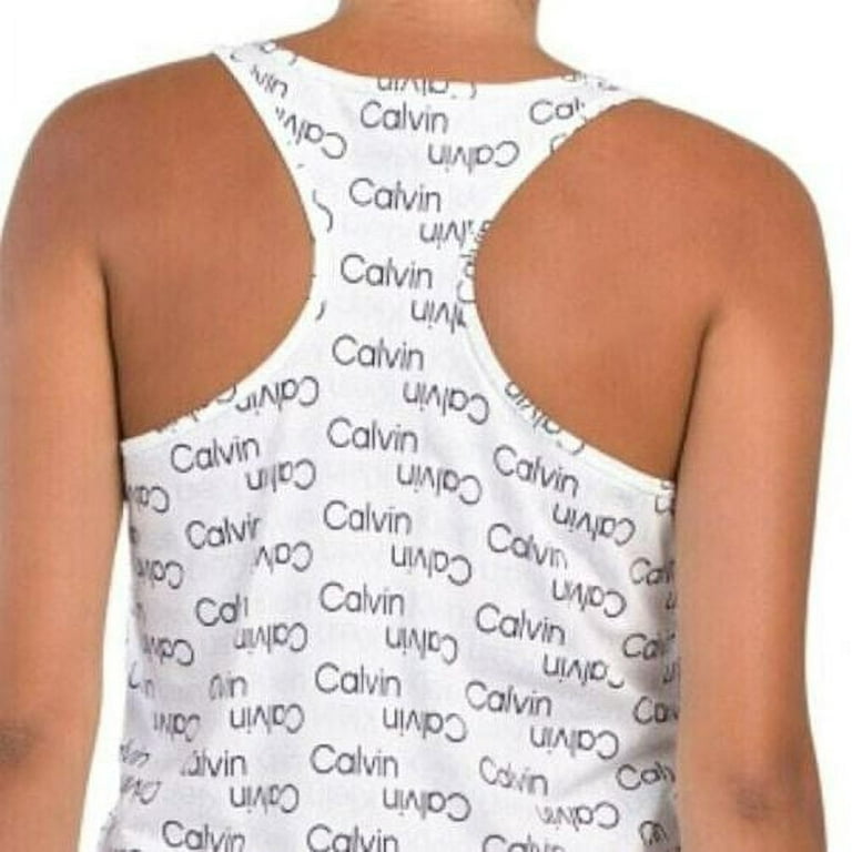 Calvin Klein Women\'s 2-Pc Lounge Shorts Set Sleep Pj Logo Pajama Tank Soft Double Cotton and Print