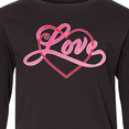 thumbnail image 4 of Inktastic Love in Red and Pink with Heart Long Sleeve Youth T-Shirt, 4 of 5