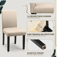 thumbnail image 4 of Furmax 4-Piece Upholstered Dining Chair with Wooden Legs, Fabric, Beige, 4 of 7