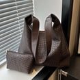 thumbnail image 2 of DGMIOCS Woven Tote Bag for Women with Purse, Fashion Shoulder Hobo Underarm Bags, Large Woven Handmade Work Commuter Day Bags Coffee, 2 of 5