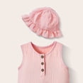 thumbnail image 5 of Mnyotv Summer Outfits for Infants Cotton Sleeveless Vest Romper and Hats Baby Boy Clothes Size 0-3 Months, 5 of 6