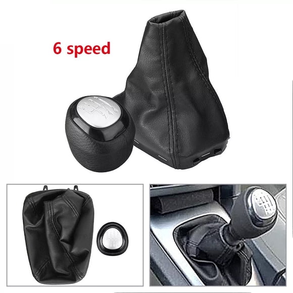Lefu 5/6 SPEED GEAR SHIFT KNOB+GAITER+BASE FOR SAAB 9-3 93 2003-2012 Accessory black