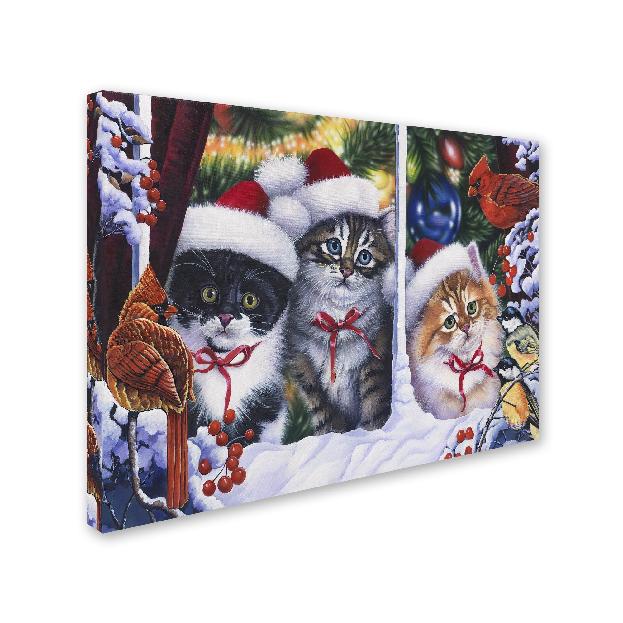 Trademark Fine Art 'Cats In Window' Canvas Art by Jenny Newland
