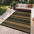 thumbnail image 2 of 9 x 12 ft plastic rectangular area rug in negra y brown, suitable para beach front porches, patio, picnic, rv camping, y garage - geometric moderno design, 2 of 10