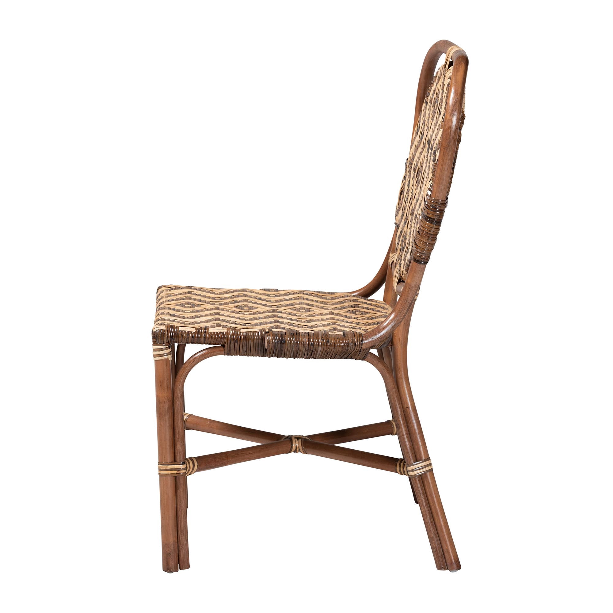 bali & pari Mariano Boho Dining Chair, Dining Height 18.1", Light Brown