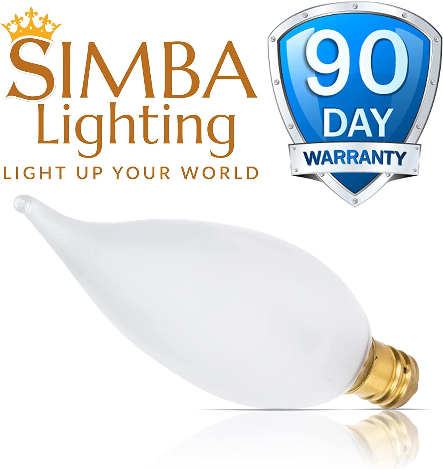 Candelabra Flame Tip Frosted CA10 25W E12 Base (12 Pack) Decorative Incandescent Light Bulbs 120V for Chandeliers, Ceiling Fan Lights, Pendants, Wall Sconces, Dimmable, Warm White 2700K