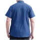 thumbnail image 4 of Mens Manga Corta Botón Abajo Camisas Negocios Turndown Cuello Bolsillo Red Blusa de Algodón, 4 of 9