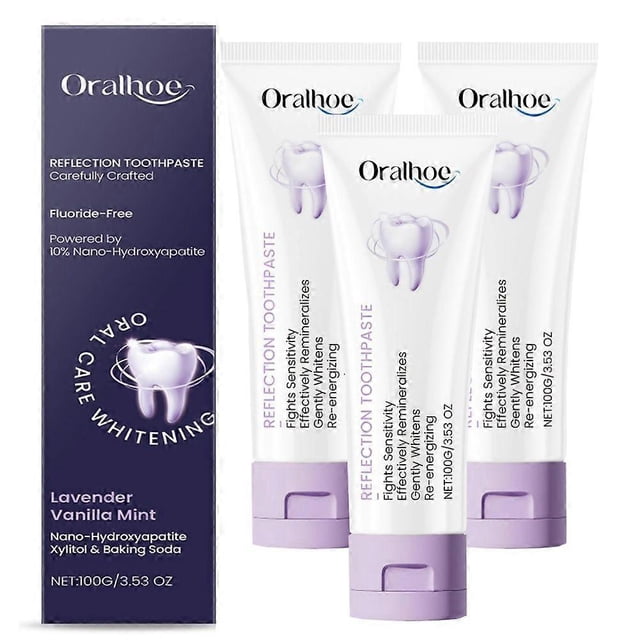 Nano Hydroxyapatite Toothpaste, Fluoride-Free, Xylitol Remineralizing, Lavender Vanilla Mint Whitening Toothpaste for Sensitive Teeth