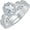 White, variant on 14K White Gold-Plated 925 Sterling Silver Oval Shape White Diamond Vintage Style Wedding Engagement Bridal Ring Set For Womens