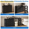 thumbnail image 4 of May in color L‑Shaped Vanity Set with Rotatable Tabletop, Modern Makeup Vanity Dresser with 6 Drawers & Open Storage Shelves, Multi‑Functional Vanity Desk for Bedroom, Nail Table, Sewing Table, Black, 4 of 8