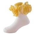 thumbnail image 2 of Hpapadks Boys Socks Ripple Ruffle Rainbow Color Breathable Lace Floor Socks Yellow 1-3 Years, 2 of 4