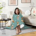 thumbnail image 4 of Wearable Blanket,Chihuahua and Footprints Hooded Wearable Flannel Blanket for Adults & Teens,Winter Poncho Shawl Wrap Cape Cozy Anti-Pill,50"x60", 4 of 5