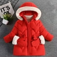 thumbnail image 2 of Ccpelsie Little Girls Big Girls Winter Casual Jacket Toddler Winter Warm Puffer Coat Hooded Snowsuit(Red,4-5 Years), 2 of 5