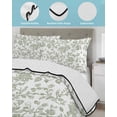 thumbnail image 4 of Quilts King Size, Green Leaf Flower Soft Comforter Bedding Set for Bed, Vintage Farmhouse Bohemian Spring Lightweight Quilted Bedspread with Pillow Cover(2 Pieces) for All Season, 96x106 Inch, 4 of 6