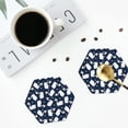 thumbnail image 4 of Zufioo Swan Print Leather Coaster Set, Decorative PVC Coasters 4-pack - Scald and Stain-resistant, Suitable for Home, Cafes, Restaurants-Hexagon, 4 of 6