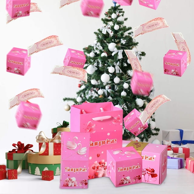 Discount Bonanza,Christmas Surprise Box, Jumping Box Gift, Folding Bouncing Red Envelope Gift Box for Holidays,PENDANE,D