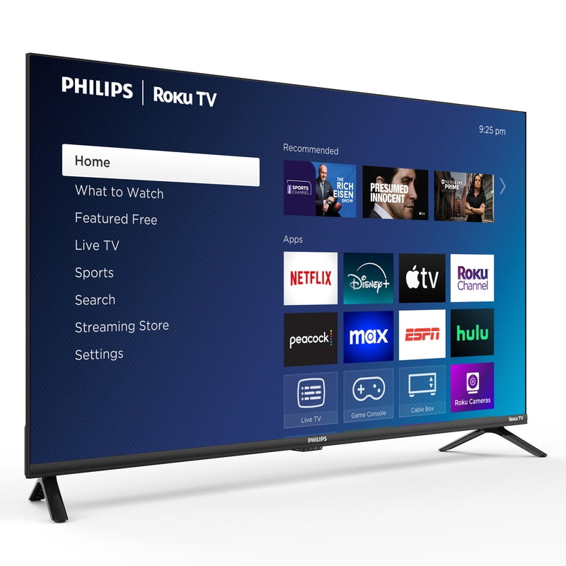 Philips 40" Class FHD (1080p) Roku Smart LED TV (40PFL6533/F7) (New) front and back view