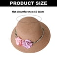 thumbnail image 2 of 56-58cm hat circumference women's sunscreen beach sunshade straw hat summer sun hat and straw bag set - Khaki, 2 of 5