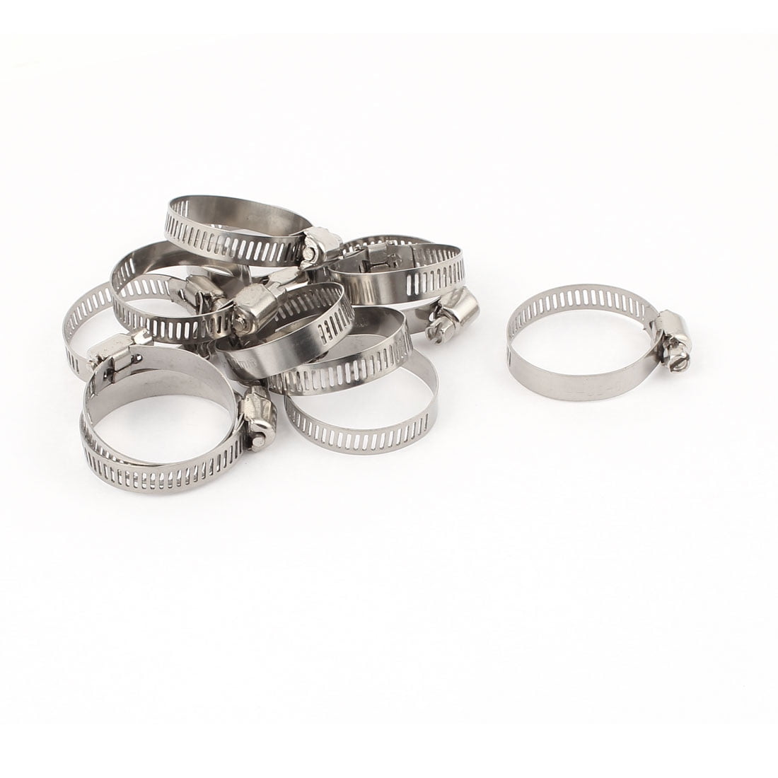 10 Pcs 8mm Wide Hose Clamp Worm Gear Pipe Fitting Clamp Assortment 18