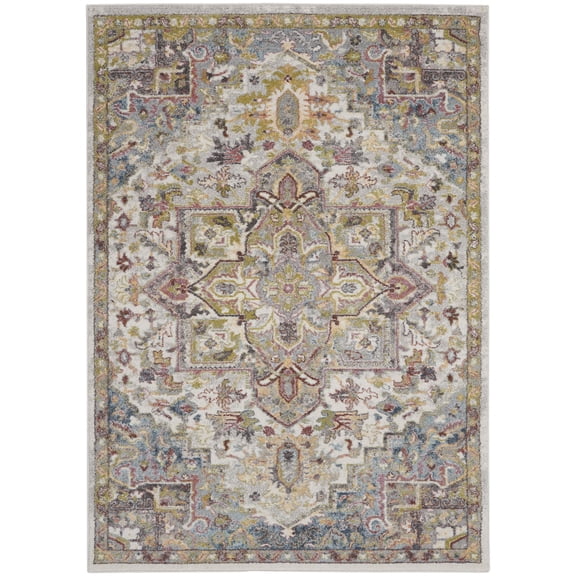 Nourison Juniper Persian Ivory/Multi 5'3" x 7'3" Area Rug, (5x7)