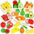 thumbnail image 1 of Juego de comida de madera ATOYUS para niños pequeños de 1 a 3 años con almacenamiento, 1 of 7