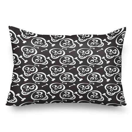 Gckg Fun Skull Bones Black Pillow Cases Pillowcase 20x30 Inches