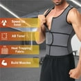 thumbnail image 3 of Kiwi Rata Men Sauna Suit Workout Waist Trainer Sweat Vest with Zipper and Adjustable Waist Trimmer Belt, 3 of 7