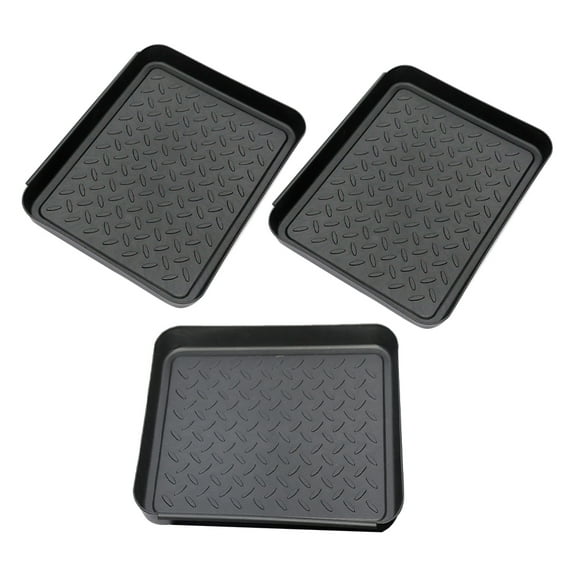 Hemobllo 3Pcs Large Black Boots Tray Multipurpose Shoe Mat for Hallway and Indoor Use