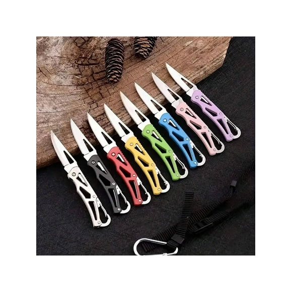 1pc Colorful & Exquisite EDC Keychain Tool: Portable Folding Stainless Steel Pocket Knife - Perfect Gift!